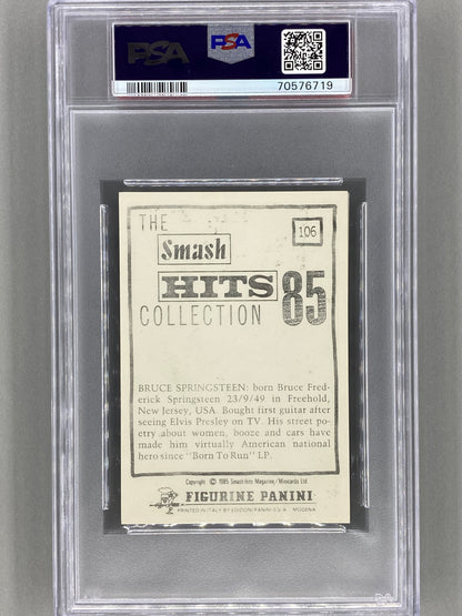 1985 Panini #106 Bruce Springsteen Smash Hits Collection PSA 6 Pop 18 (Music)