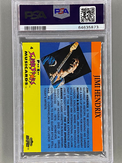 1991 Proset Superstars #4 Jimi Hendrix Musicards Promo PSA 8 Pop 16 (Music)